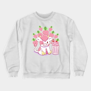 Strawberry Milkshake Cow Pal Crewneck Sweatshirt